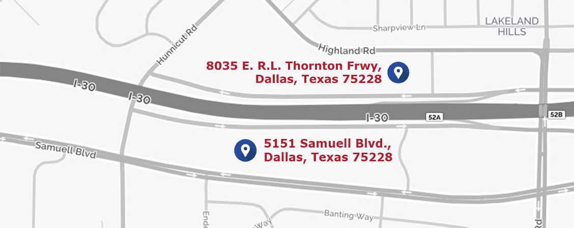 Map of DCS East Dallas locations